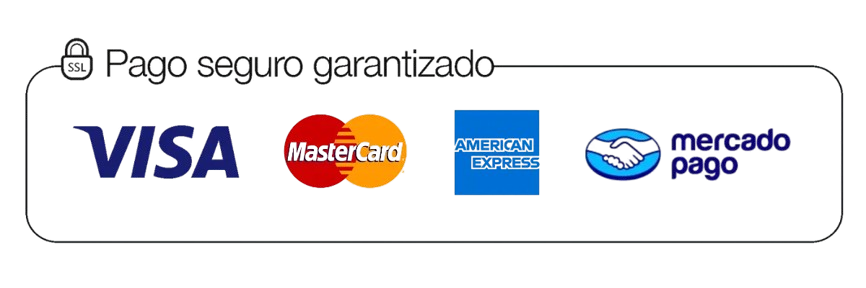 Medios de pago aceptados: Visa, Mastercard, American Express, Apple Pay y Google Pay